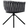 Rotatable Velvet Dining Chair with Metal Legs Kitchen Chair Swivel Modern Grey