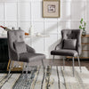 4Pc Dining Chairs Set Armchair Velvet Kitchen Dining Room Restaurant Office Grey