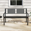 127CM Garden Bench Outdoor Bench for 2-3-Persons Black