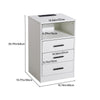 3 Drawers Bedside Table with Charging Station USB Ports LED Lights Sofa End Desk