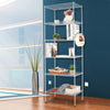 6 Tier Metal Storage Rack Shelving Wire Shelf w/ Hooks Kitchen Office Unit 160cm