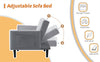 Fabric Sofa Bed 3 Seater Sofa Settee Recliner Couch with Solid Wooden Legs Grey