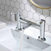 Modern Bathroom Bath Filler Mixer Tap Brass Deck Mounted Round Chrome Twin Lever