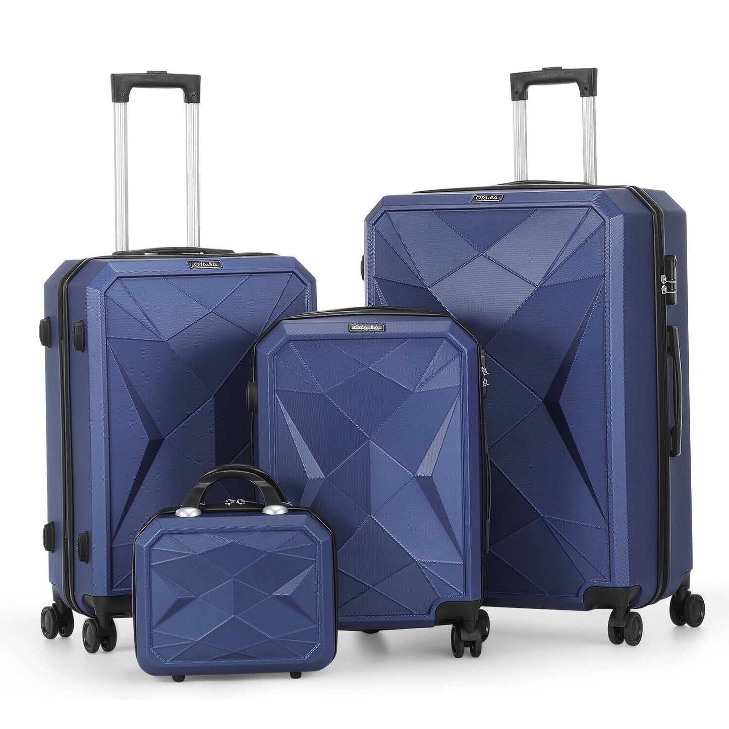 Lightweight Hard Shell ABS 4 Wheels Suitcase Cabin Hand Luggage Travel Case Set