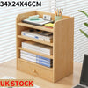 5-layer Desktop Rack Organizer Office File Document Storage Holder with Drawer