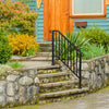 1-4 Steps Iron Handrail Stair Railing Hand Rail Kit Fit Outdoor Garden Steps UK