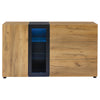 SIDEBOARD SIDE CABINET WITH 3 DRAWER STORAGE & LED OPEN SHELVES FOR LIVING ROOM