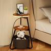 Small Side Table with 3-Tier Storage LED Lighted Sofa End Table Charging Station