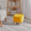 Linen Fabric Padded Stool Bench Footstool Pouffe Footrest Living Room Bedroom