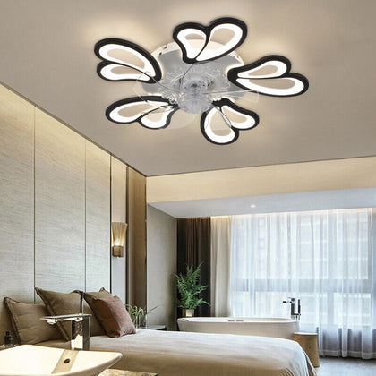3 Color Dimmable 5 Head Flower Ceiling Fan Lights 6 Speed W/ APP& Remote Control