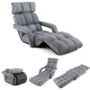 Folding Sofa Chair 6 Positions Adjustable Floor Lazy Chair with Armrest Single