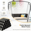 Outdoor Metal Hanging Swing Frame Garden A-Shaped Porch Swing Stand w/Side Bars