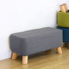 Grey Padded Footstool Stool Bench Sofa Footrest Hallway Bedroom Chair Kids Seat
