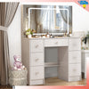 Bedroom Dressing Vanity Table Large Makeup Desk with LED Lighted Mirror 7 Drawer