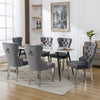 Dining Chairs Set of 2/4/6 Fabric Upholstered Kitchen Chairs w/ Metal Legs Grey