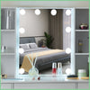 Modern Vanity Dressing Table Makeup Desk with LED Light Mirror Stool Shelf Set