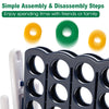 3.5FT Tall Indoor & Outdoor Game Set with 42 Jumbo Rings White