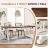 Industrial Dining Table for 6 Seater, 63-Inch Rectangular Wood Kitchen Table