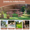 8 Seater Wooden Round Picnic Table and Bench Set Garden Furniture Set Outdoor
