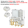 White Dressing Table With LED Lights Sliding Mirror & Stool Vanity Makeup Table