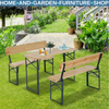 Picnic Bench Set 3-Piece Rectangular Trestle Beer Table Natural Wood Colour