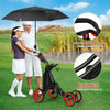 GYMAX Golf Push Pull Cart Lightweight Folding 4 Wheels Golf Push Cart Red