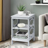 Set of 2 3-Tier Nightstand Sofa Bed Side Table Storage Display Stand with Shelf