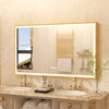 Large Gold LED Bathroom Mirror Baroque Anti-fog Flawless Skincare Vanity Mirror