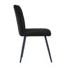 Set of 2 Pcs Velvet Dining Chairs with Black Metal Legs Upholstered Accent