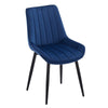 2pcs Dining Chairs Set Blue Velvet Padded Seat Back Dining Room Kitchen Chair