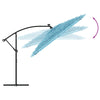 qohoio Garden Parasol with Steel Blue 269x269x235 ,Beach Parasol, Q0T6