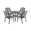 5 Pcs Aluminium Patio Garden Bistro Set Outdoor Dining Table with 4 Chairs w/Pad