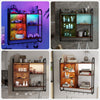 Wall Mounted Shelf Floating Storage Cabinet RGB Light Display Shelves Remote