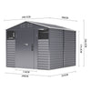 XLarge Grey 8.5 ft x8 ft Apex Garden Shed Tool Storage House Bike Shelter Metal