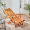 Bamboo Sun Lounger Garden Deck Chair Recliner Sun Chair Bed 5 Level Adjustable