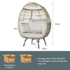 Patio Wicker Egg Chair Oversized Indoor Outdoor Lounge Chair with 4 Cushions