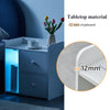 White Bedside Table 2 Drawers LED with Charging Station Nightstand Cabinet