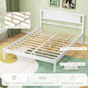 Double Size Wood Bed Frame with Headboard-White