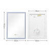 3 LED Colour Bathroom Mirror With Touch Switch Clock Demister 500x700 mm