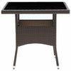 Dakota Fields Altigarron Steel and Rattan Dining Table Modern Outdoor Furniture