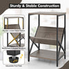 3-Tier Record Player Stand w/ V-Shaped Magazine Holder