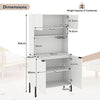 Kitchen White Pantry Cabinet Kitchen Storage Hutch Freestanding Buffet Sideboard