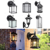 Vintage Wall Light Iron Metal Lantern Lamp with Glass Shade Cover Indoor Outdoor