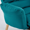 Blue Lazy Chair with Footstool Relax Lounge Chair Accent Armchair Sofa Chair