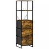 Industrial Storage Cabinet with 2 Shelves 3 Fabric Drawers Rustic Brown