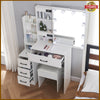 Dressing Table with Sliding LED Mirror 4 Drawers Stool Makeup Desk Vanity Set