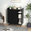 Free Standing Cupboard Chest Storage Cabinet with Drawer & Shelves-Black