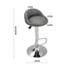 2pcs PU Leather Low Back Barstool Height Adjustable Swivel Stool Kitchen Chair