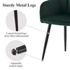 2pcs Velvet Dining Chairs Set Padded Seat Metal Legs Kitchen Furniture Green