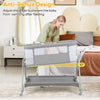 Baby Bedside Sleeper Easy Folding Portable Baby Crib Newborn Bassinet w/Storage